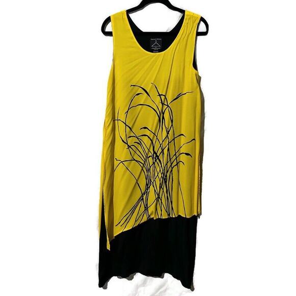 Shopping w/ Anthony Marc Hankins Women's Yellow Sleeveless Maxi Dress Sz Medium - Picture 1 of 6